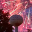 Fireworks behind the Philo Water Tower
